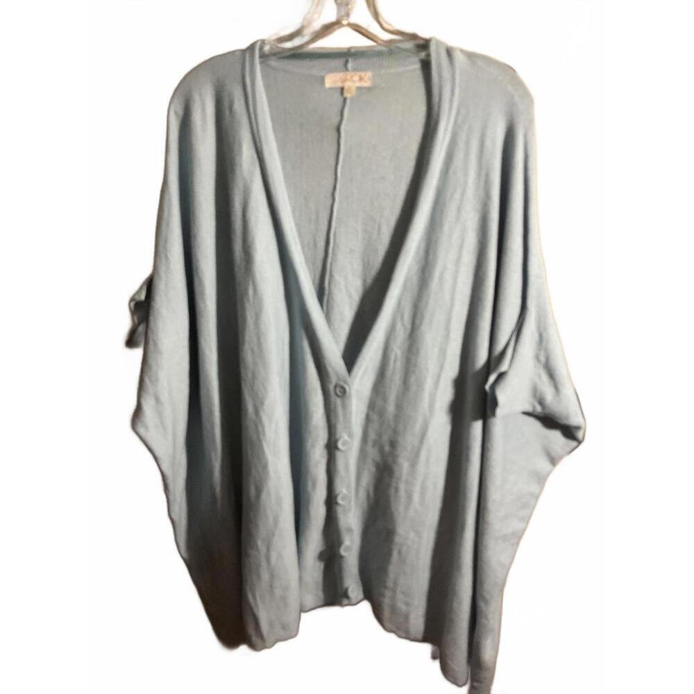 LaRoK Light Blue Oversized Cotton Blend Cardigan M/L
